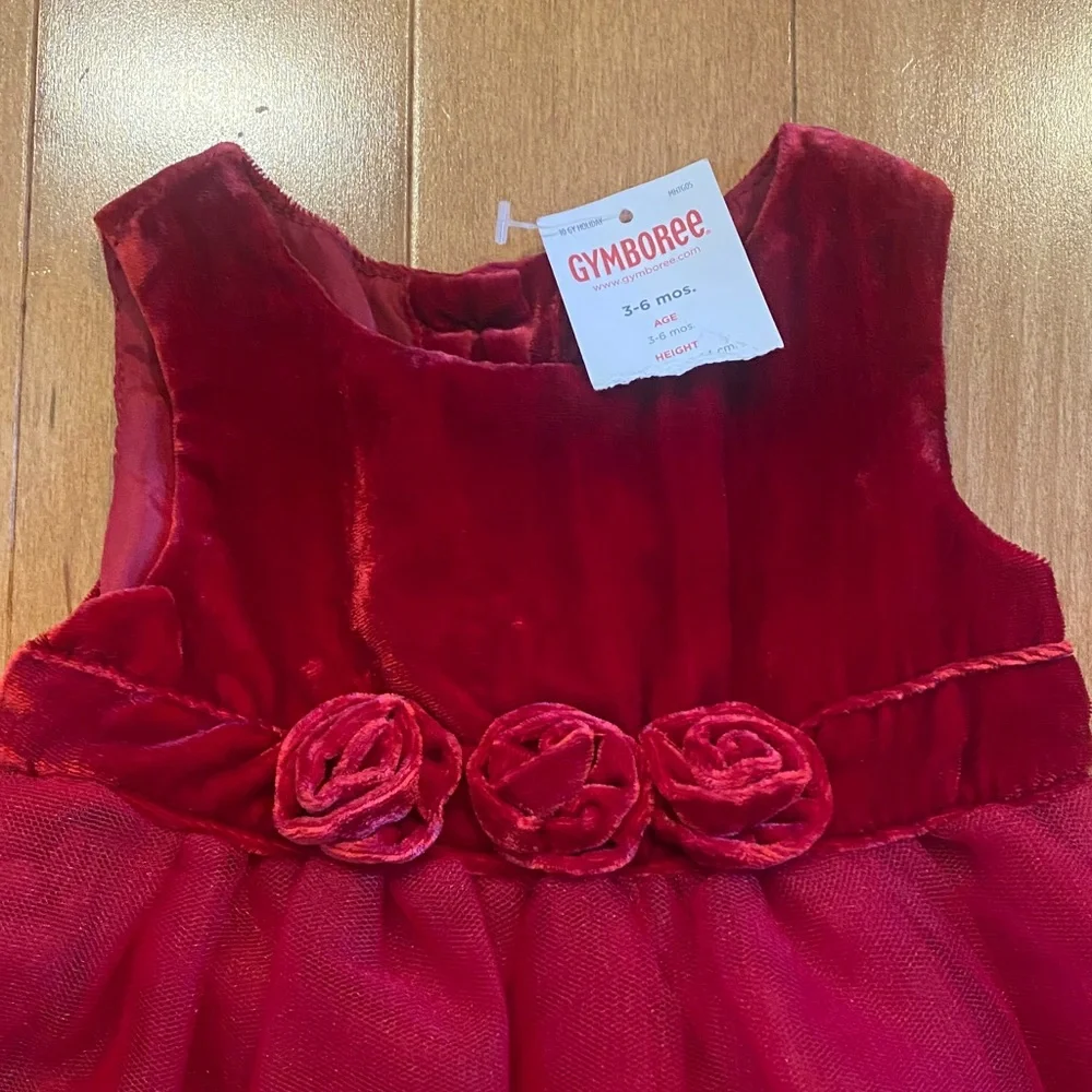 Gymboree Holiday Celebrations Red Velvet Holiday Dress 3-6 Months